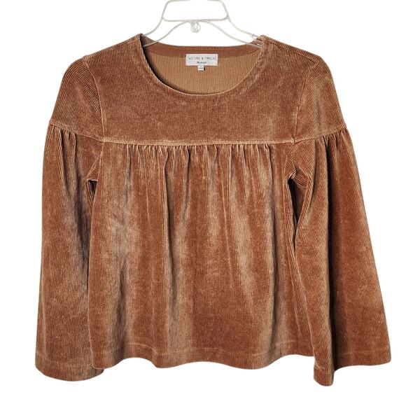 Madewell Texture & Thread Corduroy Swing Top in Warm Hickory Size S - Picture 1 of 5